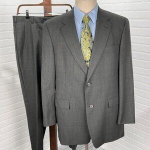 Austin Reed Suit Men 40 33W Gray Blue Plaid Classic Career Union USA VTG‎